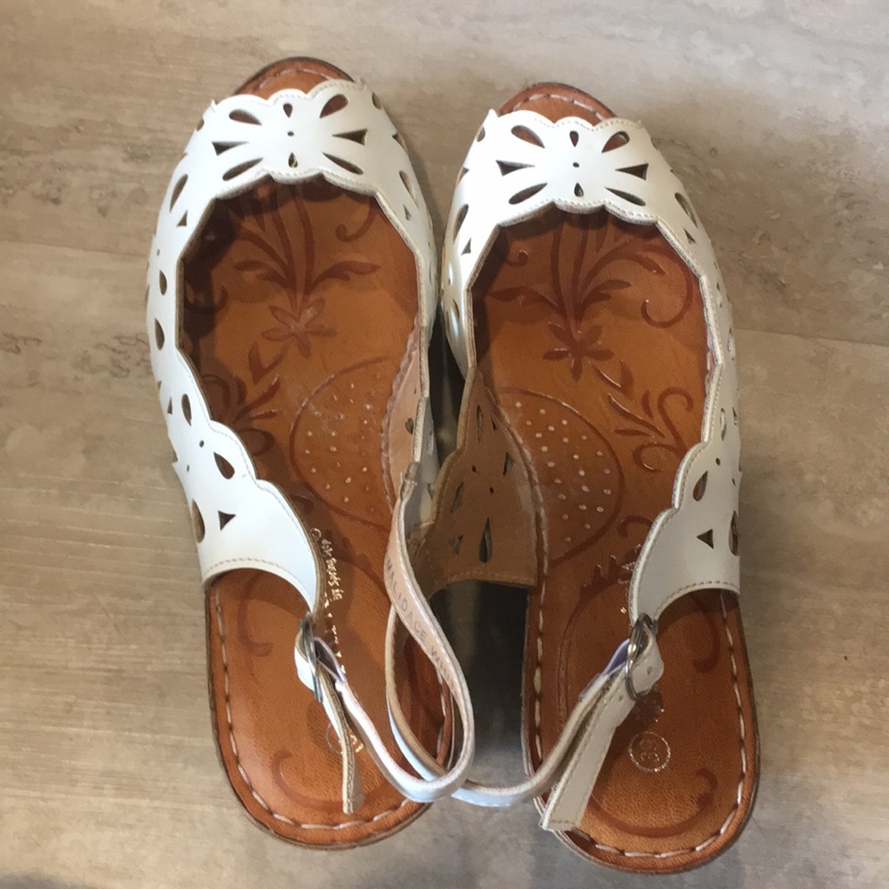 White sandals